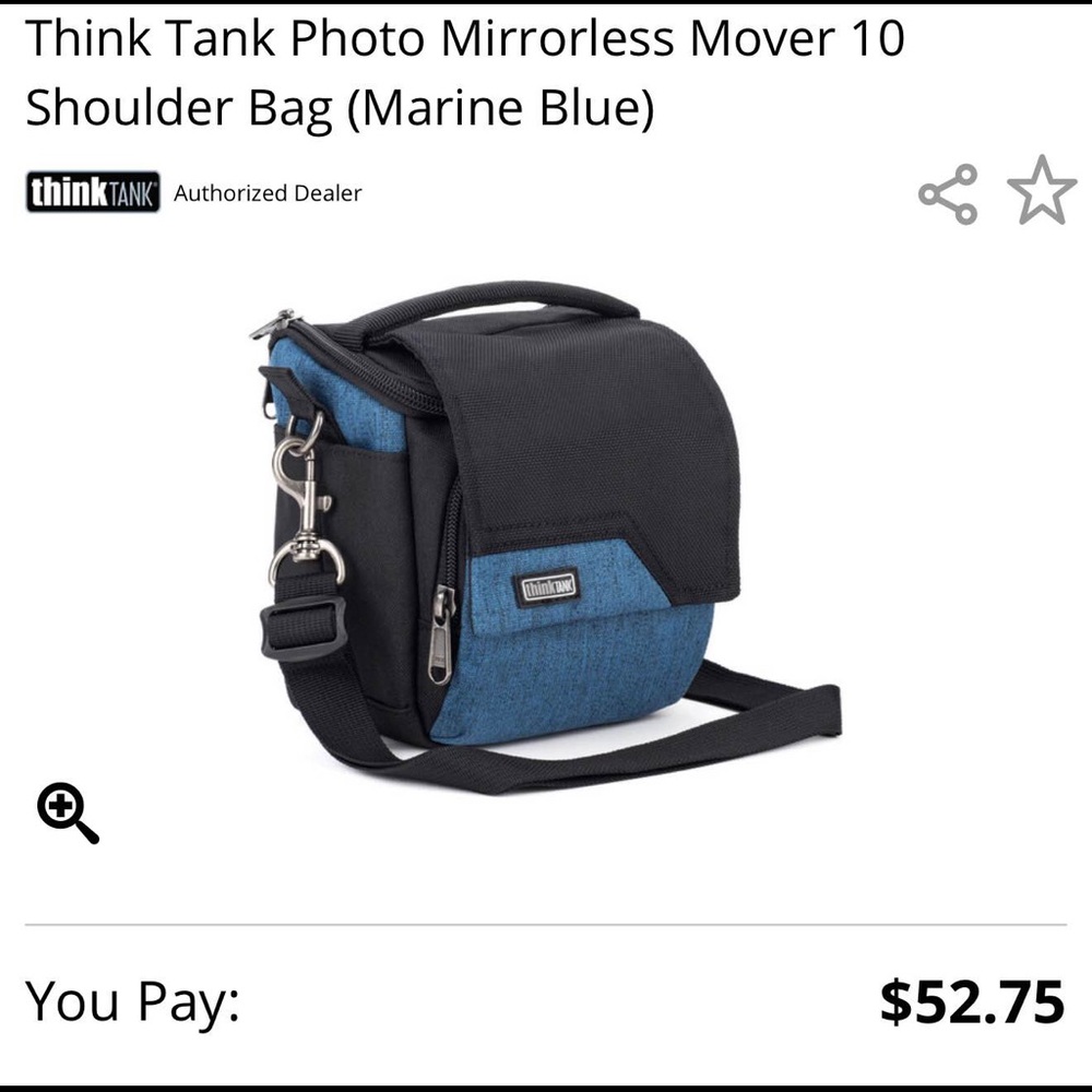 Think Tank Photo Mirrorless Mover 10
Shoulder Bag (Marine Blue)